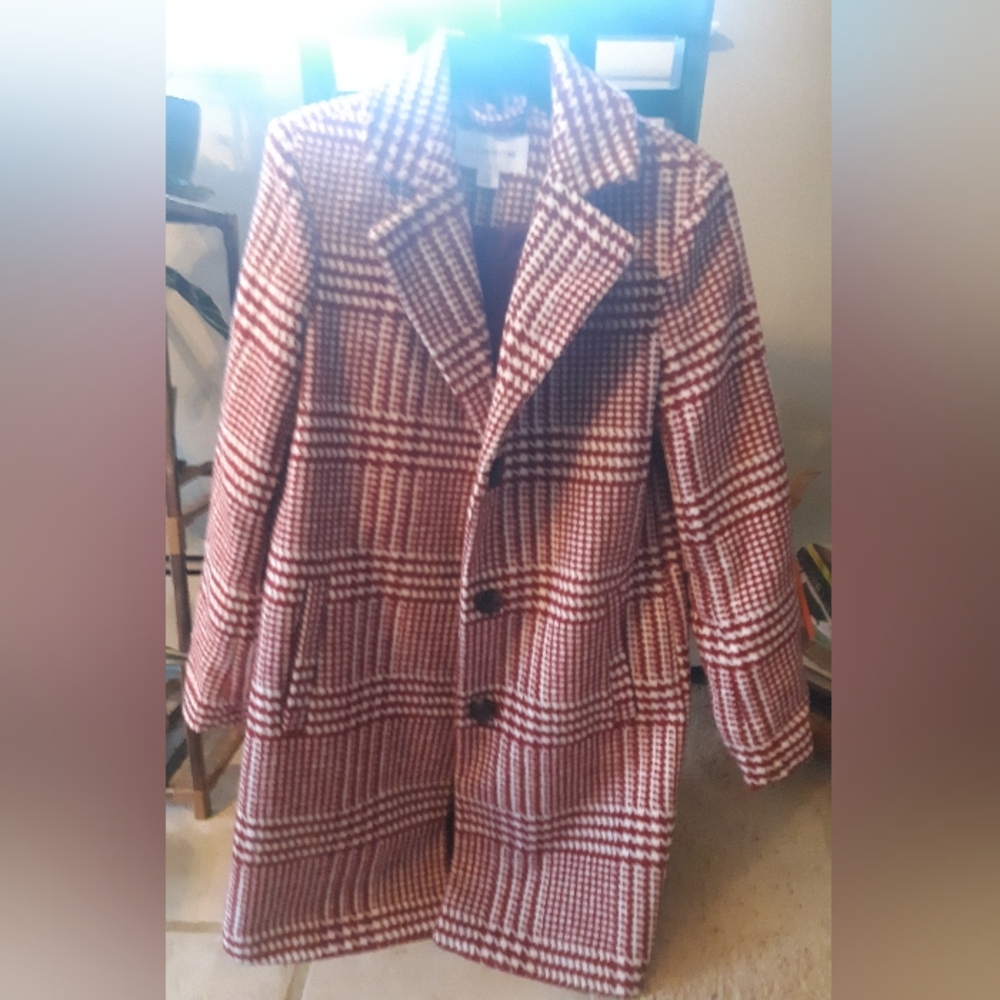 Liz Claiborne Ladies  Houndstooth Coat Size Small